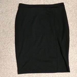 Black knit pencil skirt